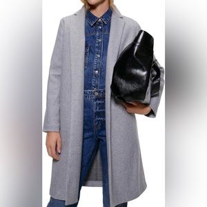 Zara Size Large Grey Long Coat